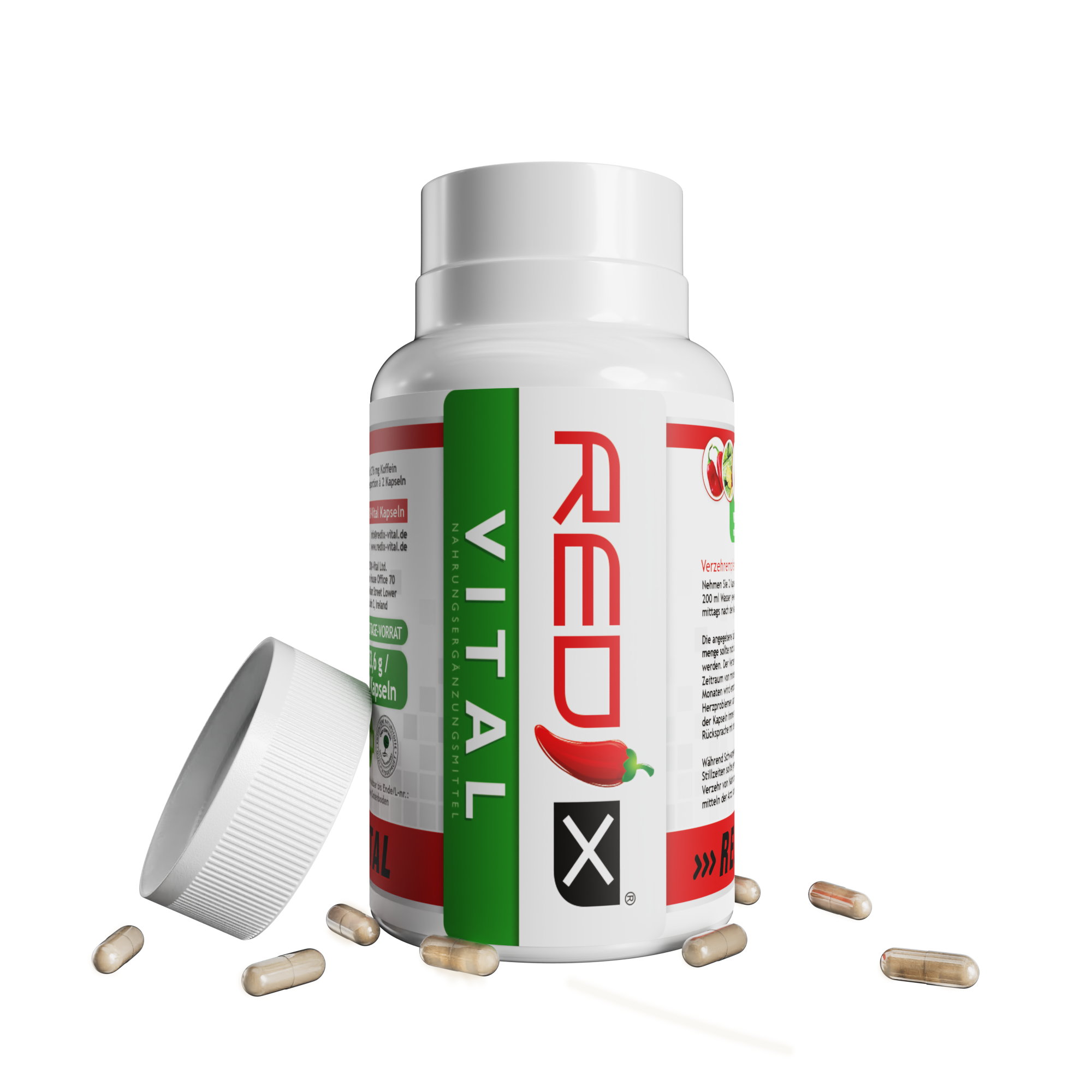 Rezeptfreie Abnehmtabletten - Effektive Gewichtsabnahme ohne strenge Diäten - Vegan, Öko-Control zertifiziert - 1 Monatsvorrat - REDIX-Vital