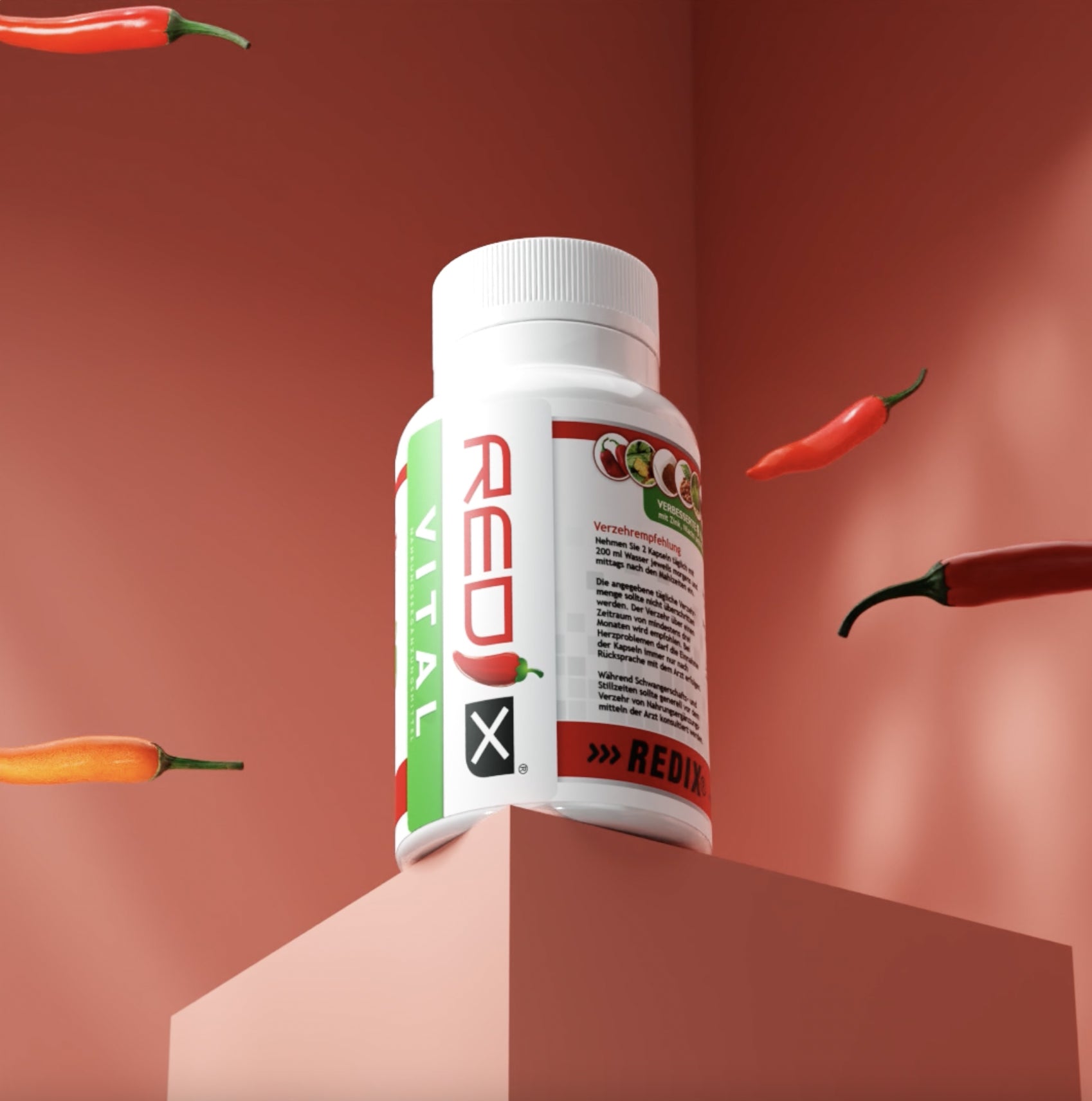 Schnelle Gewichtsabnahme ohne strenge Diäten - REDIX-Vital Abnehmtabletten - Vegan, Öko-Control zertifiziert - 1 Monatsvorrat